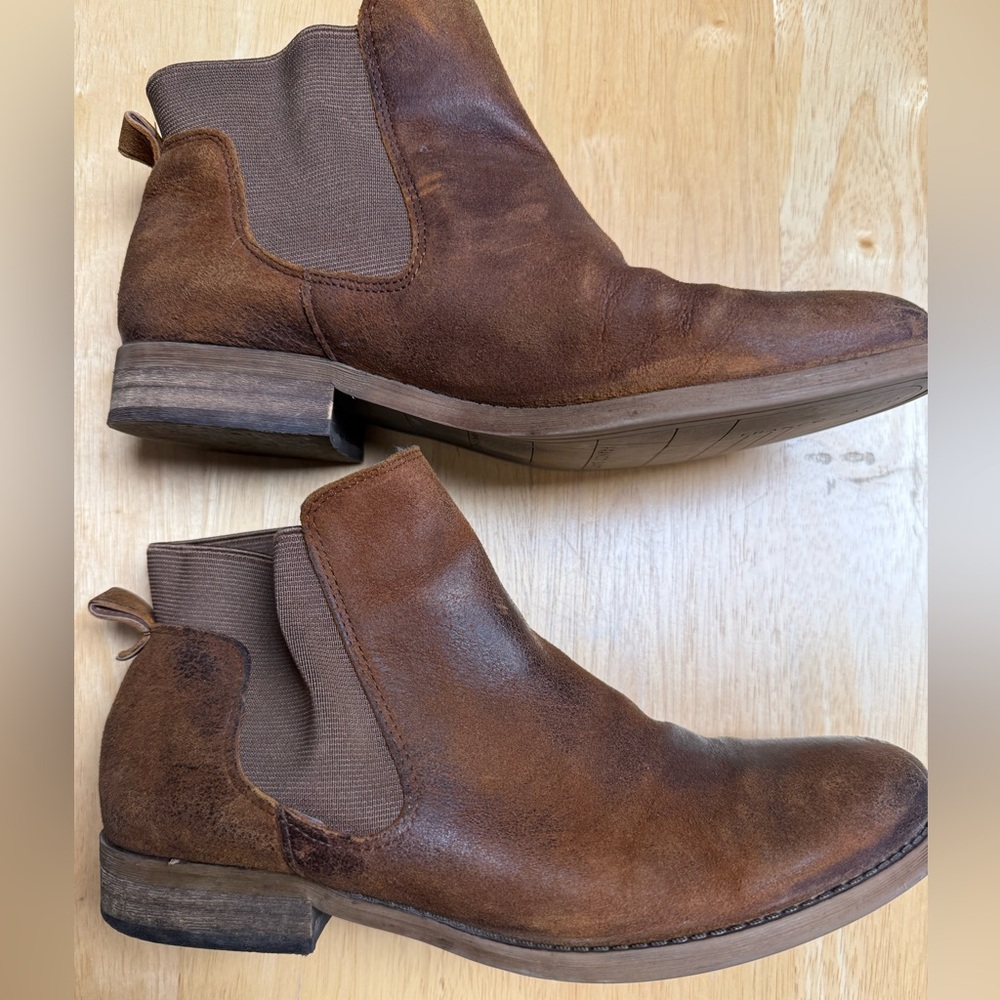 Franco Sarto Womens Brown Leather Chelsea Boots
